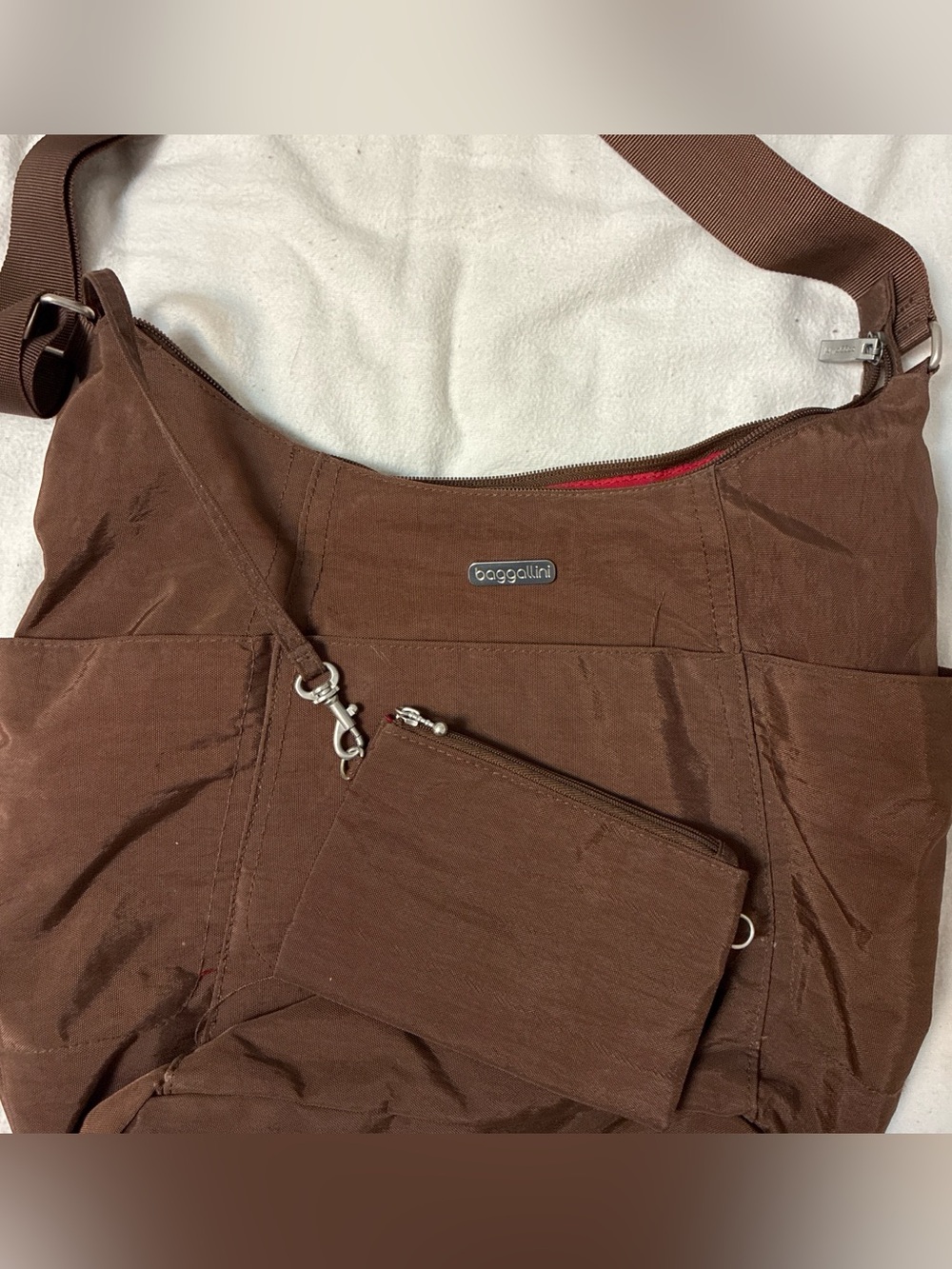 Baggallini Brown Crossbody Bag with Removable Pouch